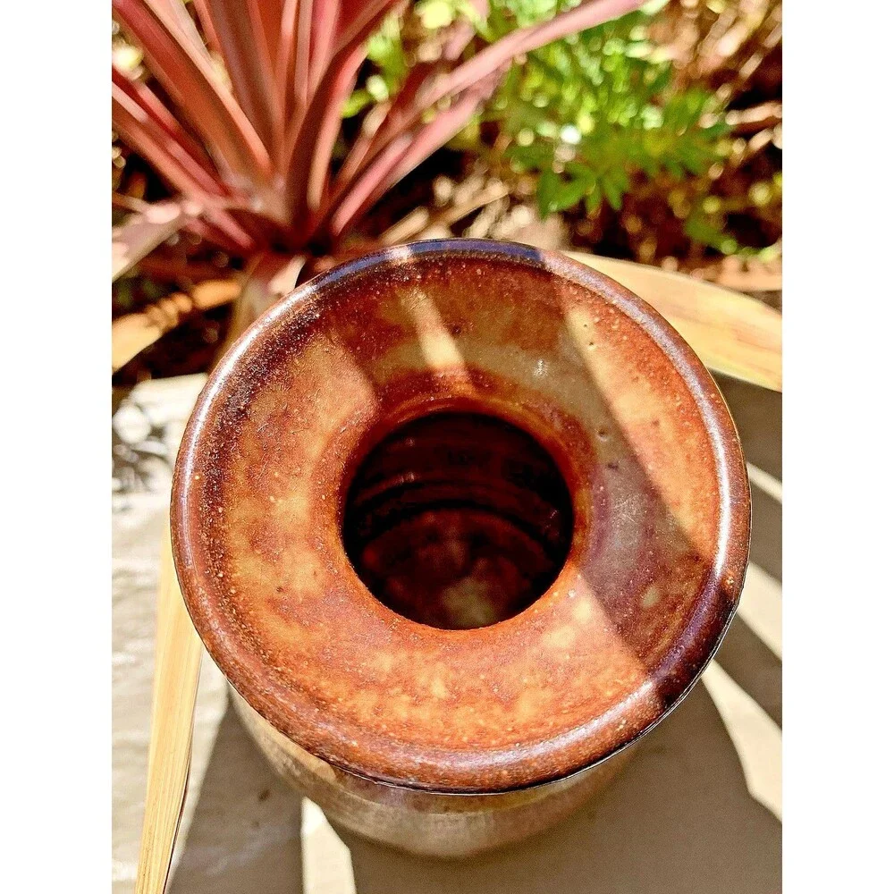 JIM RENO STUDIO ART POTTERY VASE SIGNED BRUTALIST WABI SABI STONEWARE EARTHCORE